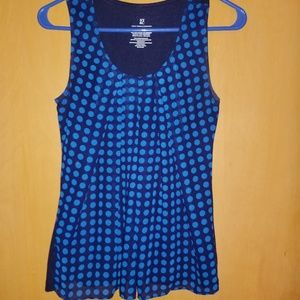 NY&Co Navy & Blue Dot Swing Sleeveless Top